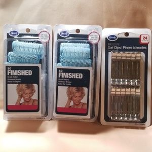 Set of goody brush rollers and curl clips